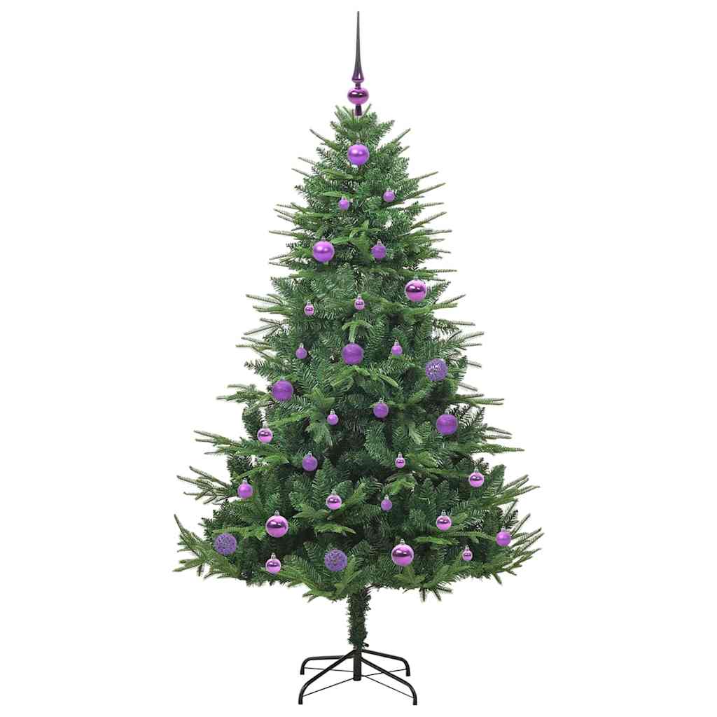 Albero di Natale artificiale preilluminato con set di palline