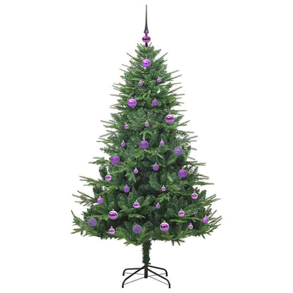 Albero di Natale artificiale preilluminato con set di palline