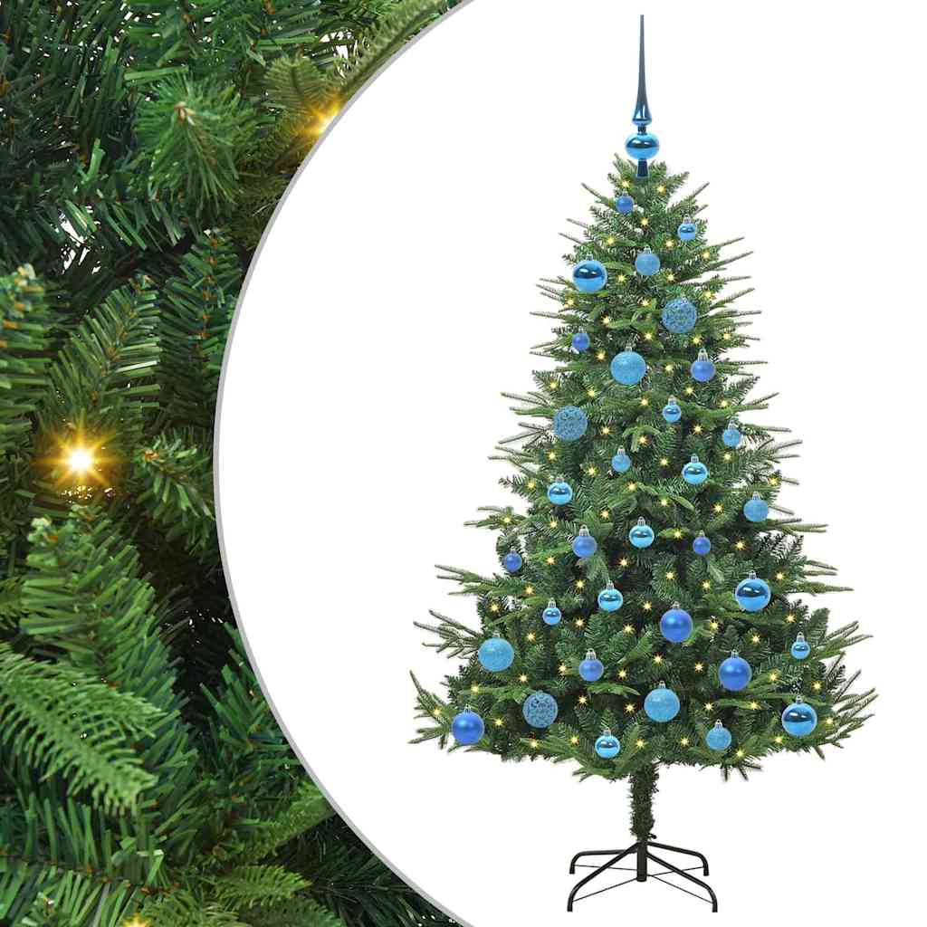 Albero di Natale artificiale preilluminato con set di palline