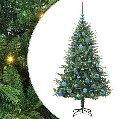 Albero di Natale artificiale preilluminato con set di palline