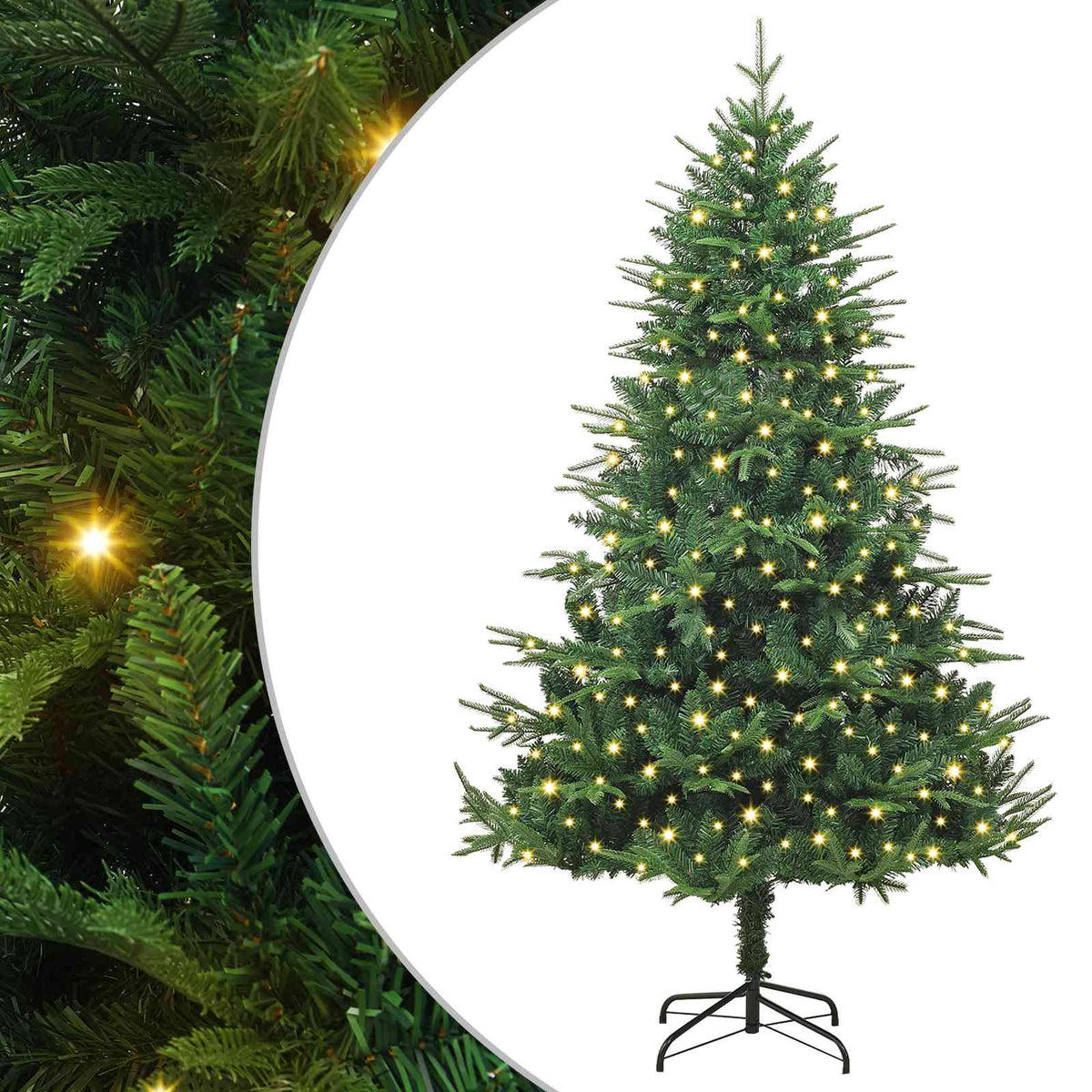 Albero di Natale artificiale preilluminato 300 LED Bianco caldo