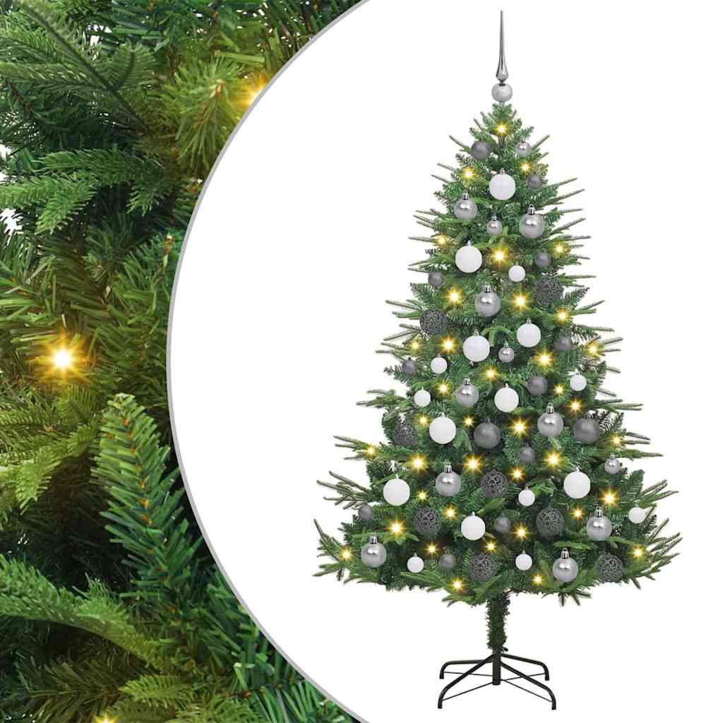 Albero di Natale artificiale preilluminato con set di palline