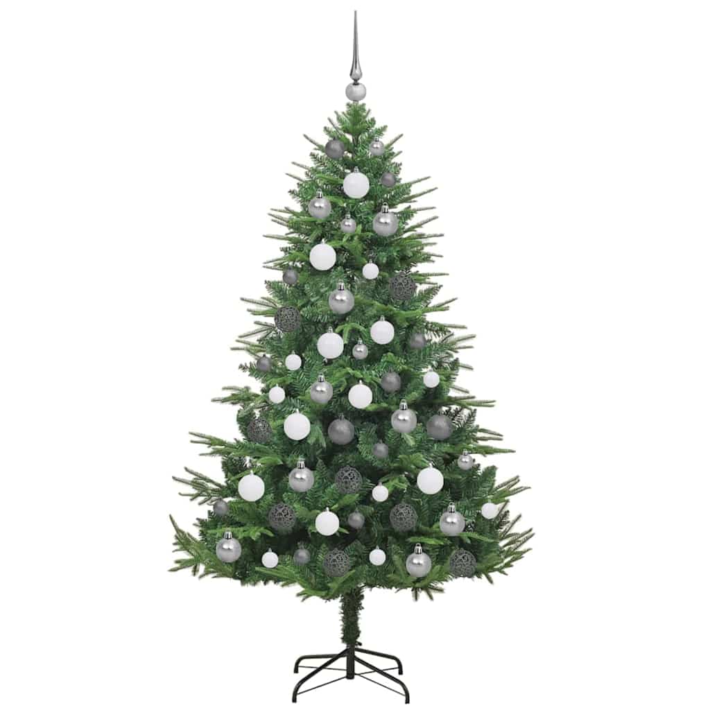 Albero di Natale artificiale preilluminato con set di palline