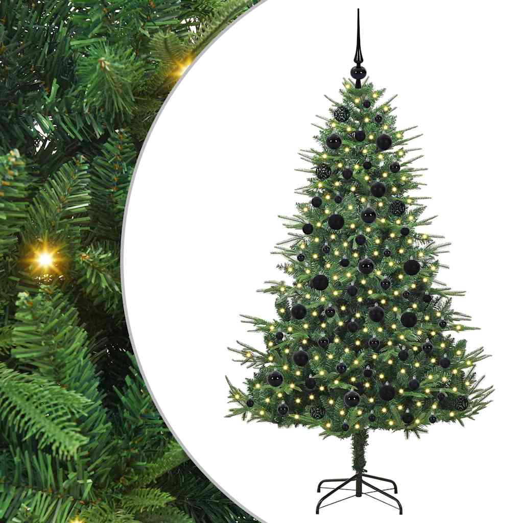 Albero di Natale artificiale preilluminato con set di palline