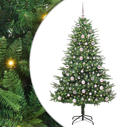 Albero di Natale artificiale preilluminato con set di palline