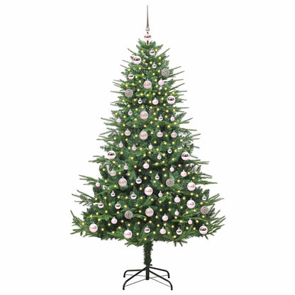 Albero di Natale artificiale preilluminato con set di palline