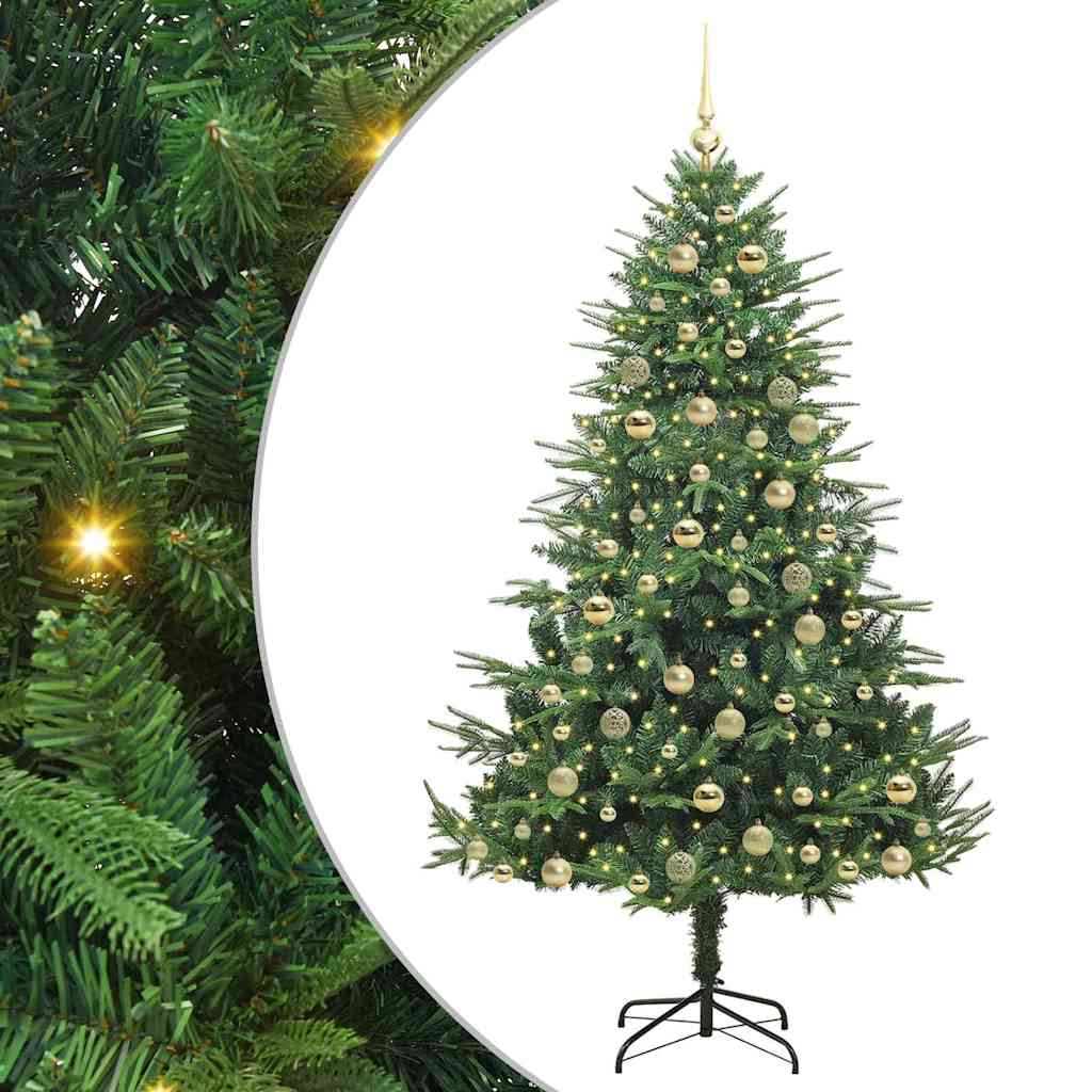 Albero di Natale artificiale preilluminato con set di palline