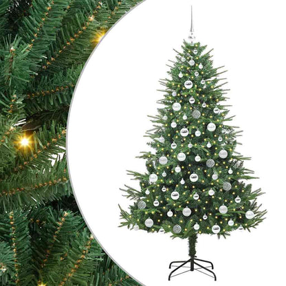Albero di Natale artificiale preilluminato con set di palline