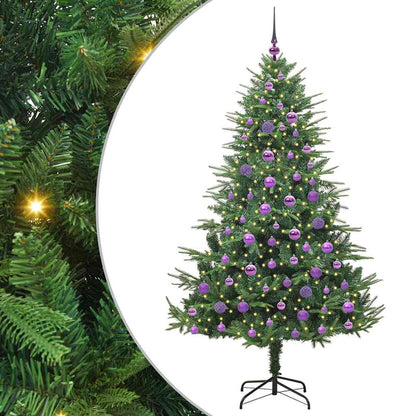 Albero di Natale artificiale preilluminato con set di palline