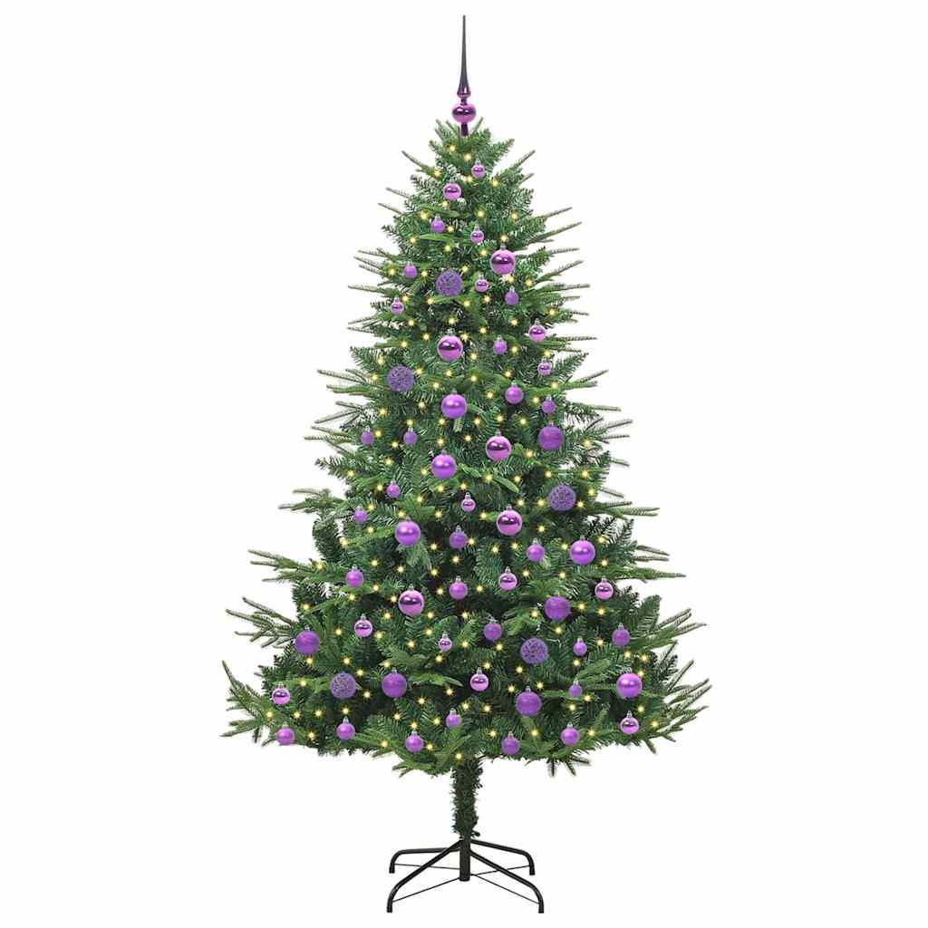 Albero di Natale artificiale preilluminato con set di palline