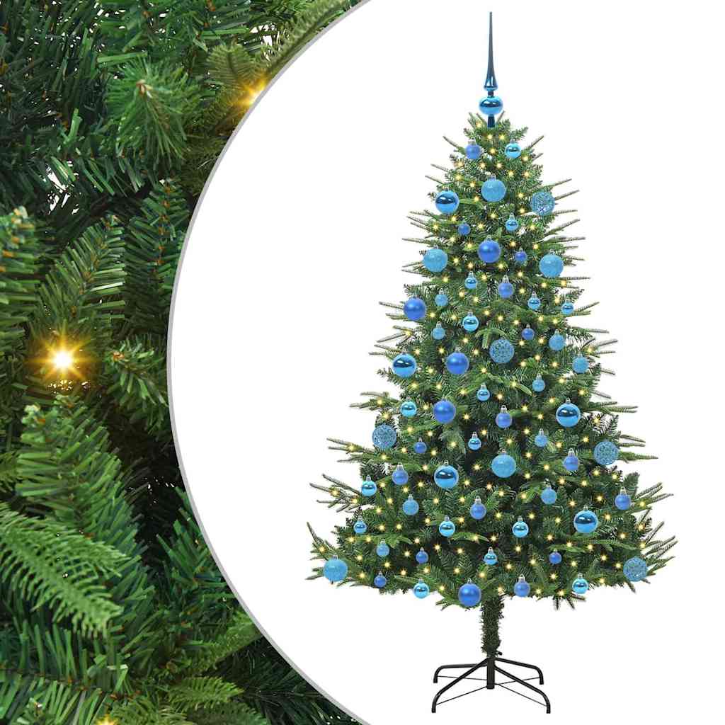Albero di Natale artificiale preilluminato con set di palline