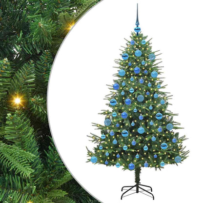Albero di Natale artificiale preilluminato con set di palline