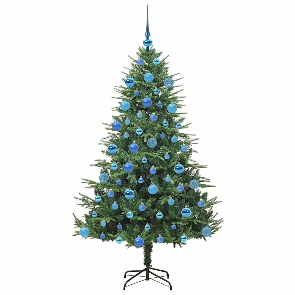 Albero di Natale artificiale preilluminato con set di palline