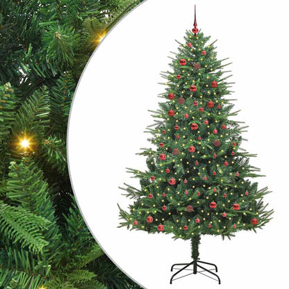 Albero di Natale artificiale preilluminato con set di palline