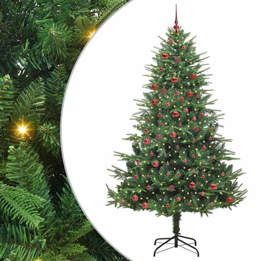 Albero di Natale artificiale preilluminato con set di palline