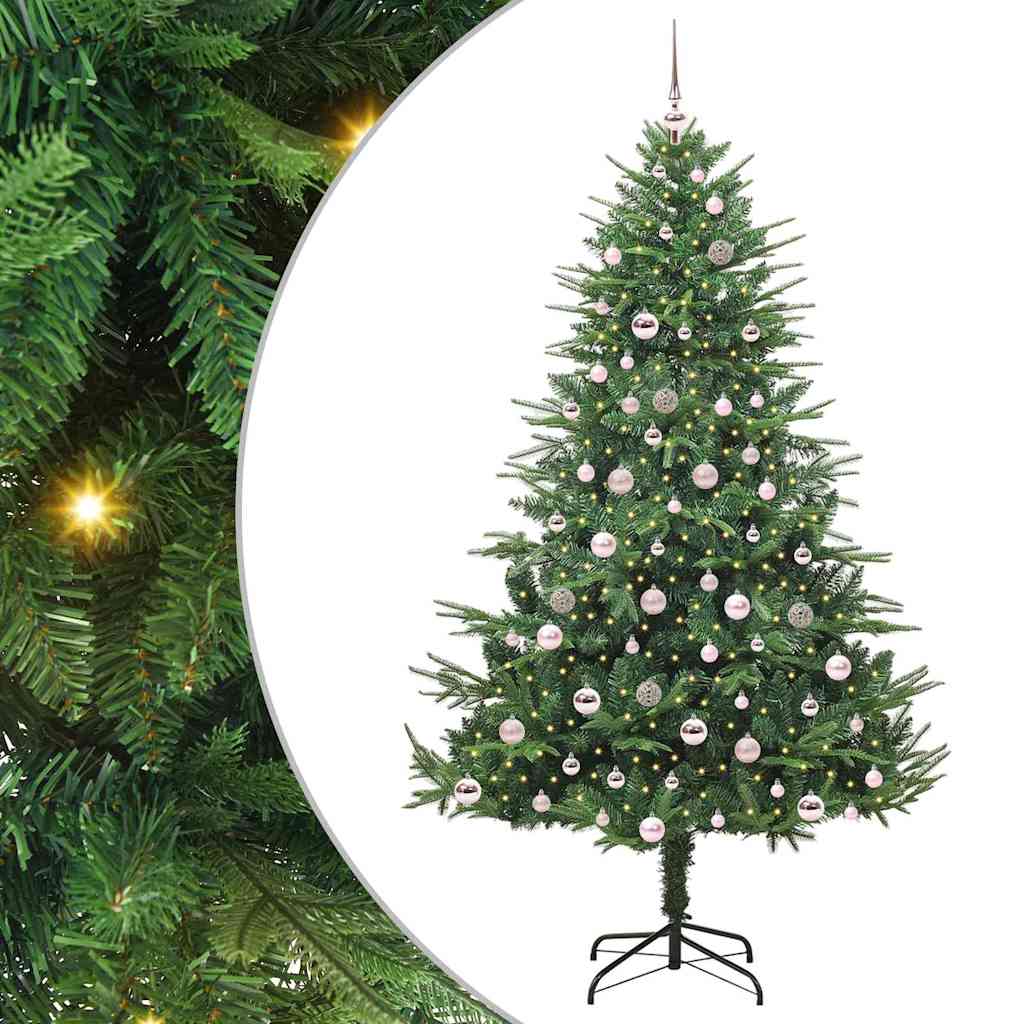 Albero di Natale artificiale preilluminato con set di palline