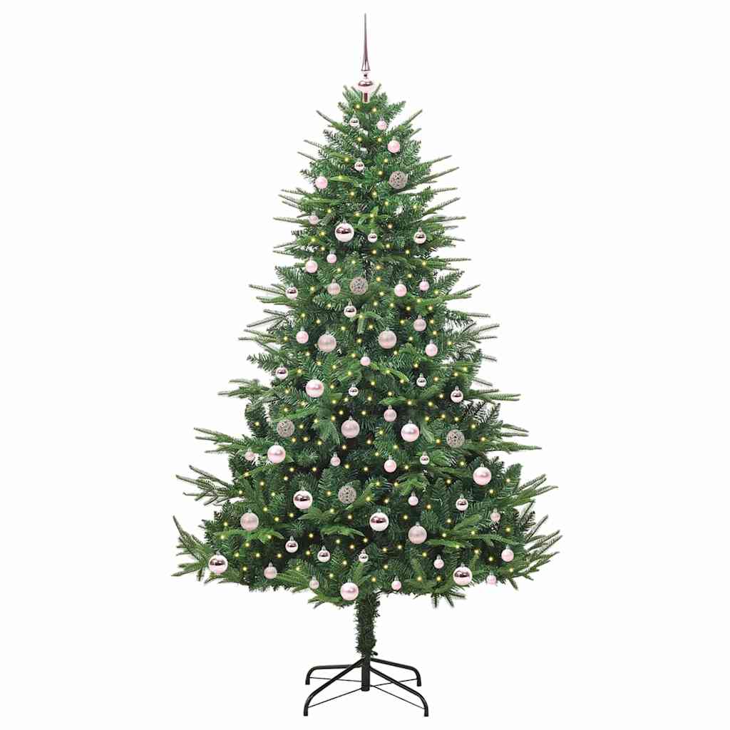 Albero di Natale artificiale preilluminato con set di palline