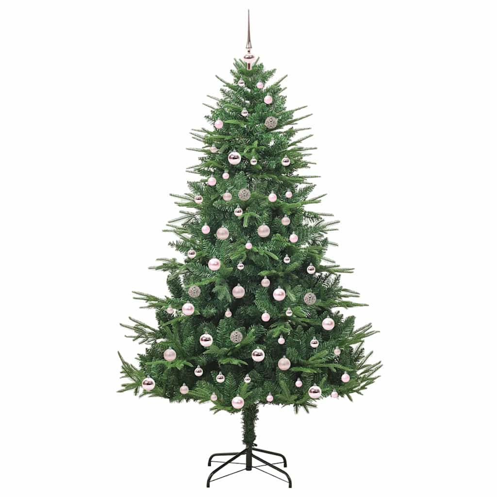 Albero di Natale artificiale preilluminato con set di palline