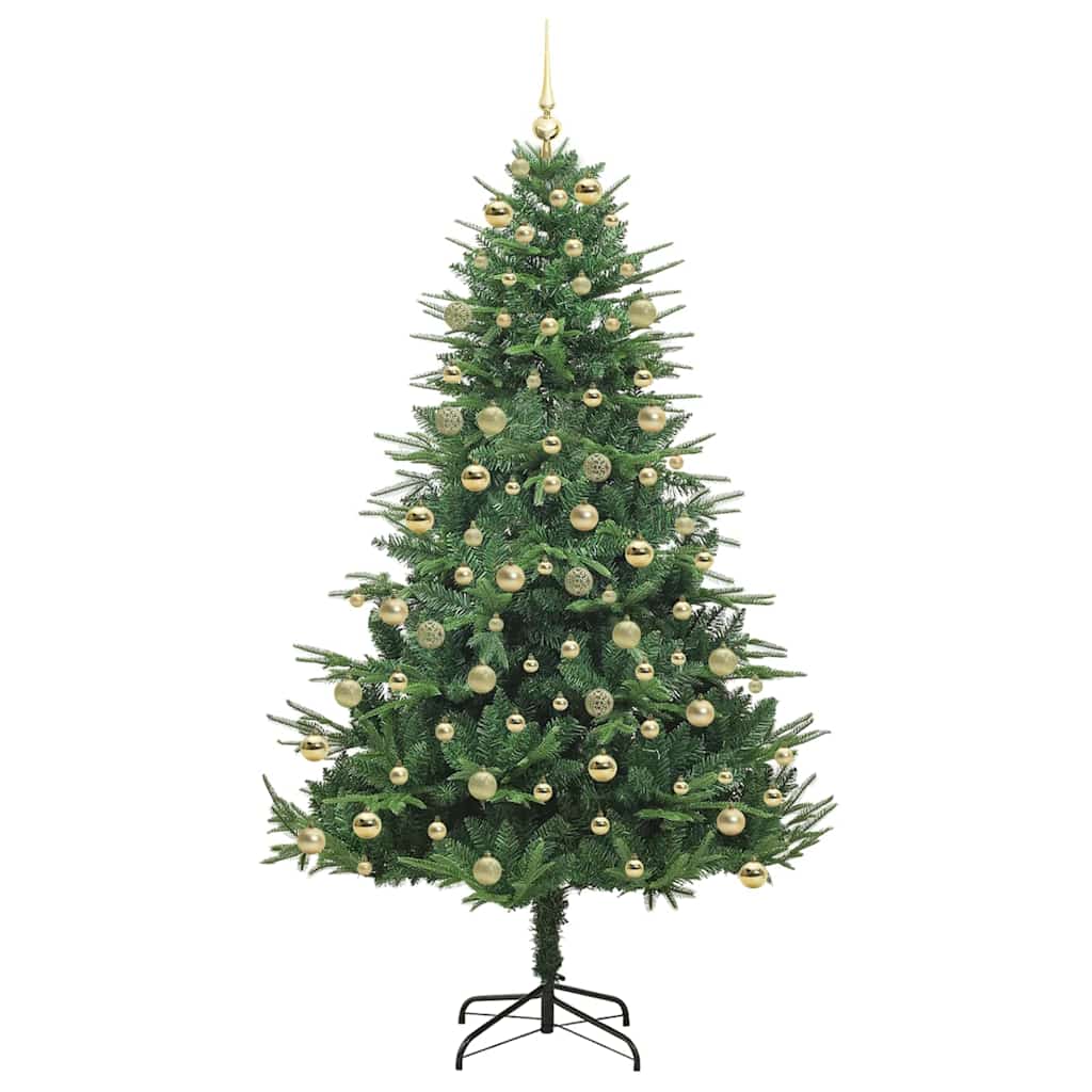 Albero di Natale artificiale preilluminato con set di palline