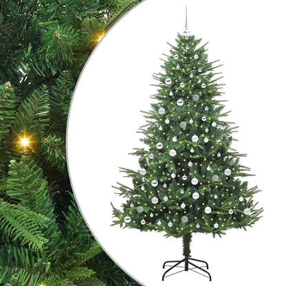 Albero di Natale artificiale preilluminato con set di palline