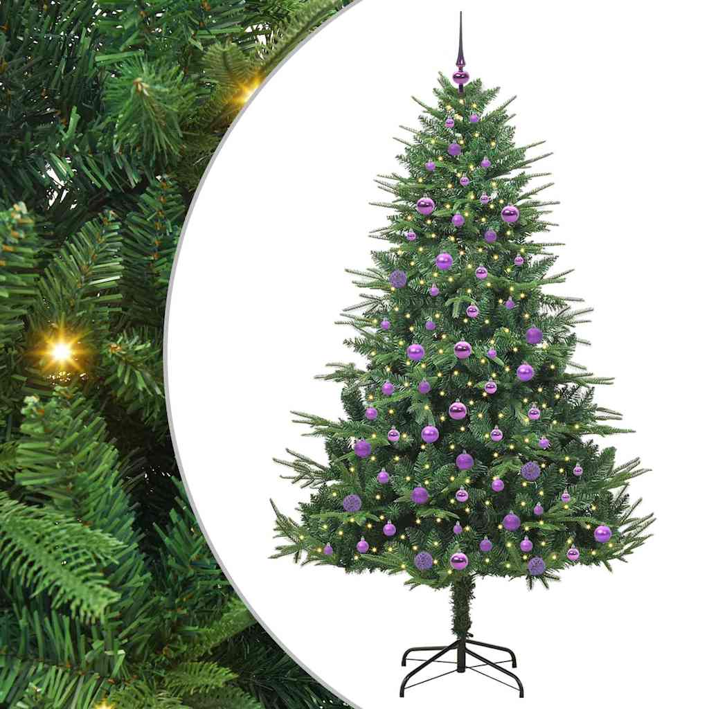 Albero di Natale artificiale preilluminato con set di palline