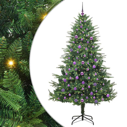 Albero di Natale artificiale preilluminato con set di palline