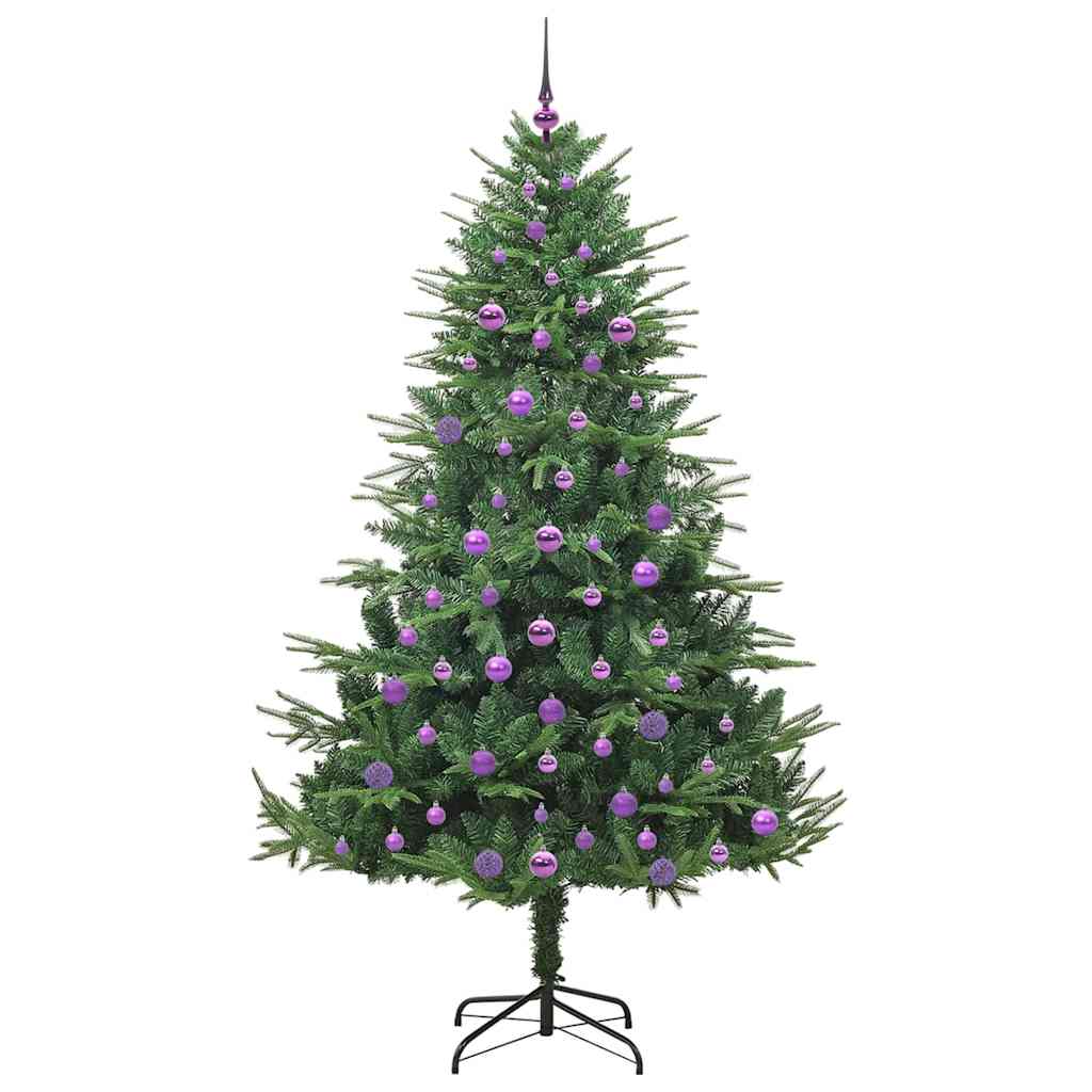 Albero di Natale artificiale preilluminato con set di palline
