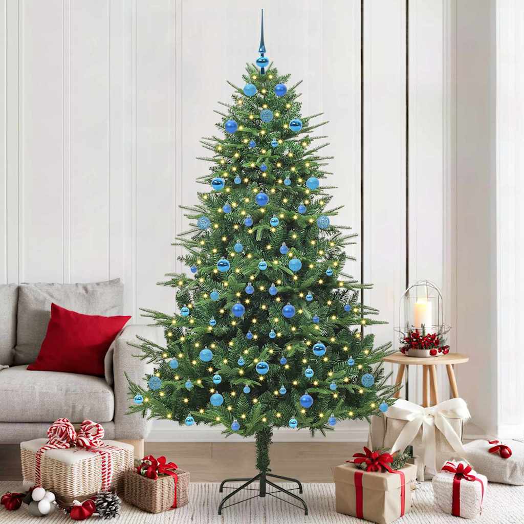 Albero di Natale artificiale preilluminato con set di palline