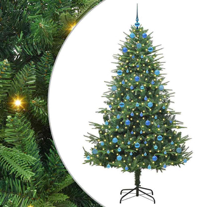 Albero di Natale artificiale preilluminato con set di palline