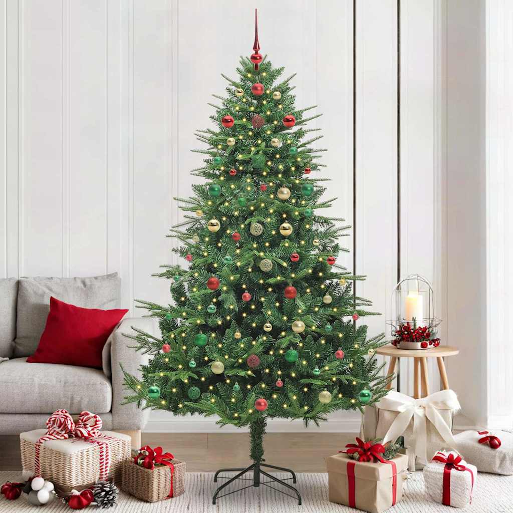 Albero di Natale artificiale preilluminato con set di palline