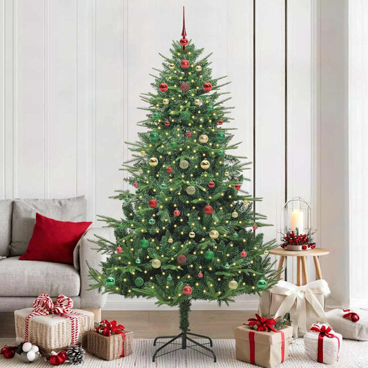 Albero di Natale artificiale preilluminato con set di palline