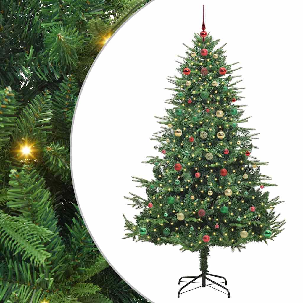 Albero di Natale artificiale preilluminato con set di palline