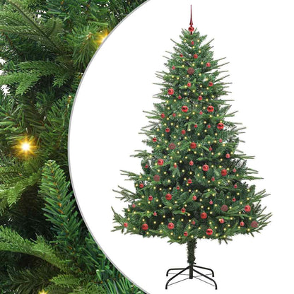 Albero di Natale artificiale preilluminato con set di palline
