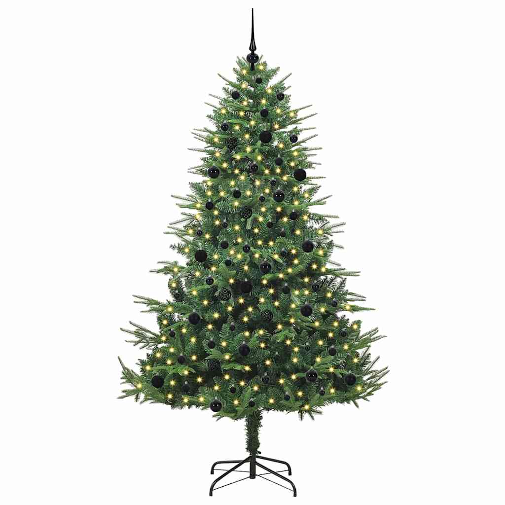 Albero di Natale artificiale preilluminato con set di palline