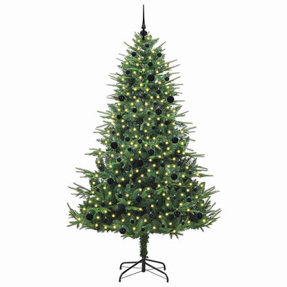 Albero di Natale artificiale preilluminato con set di palline