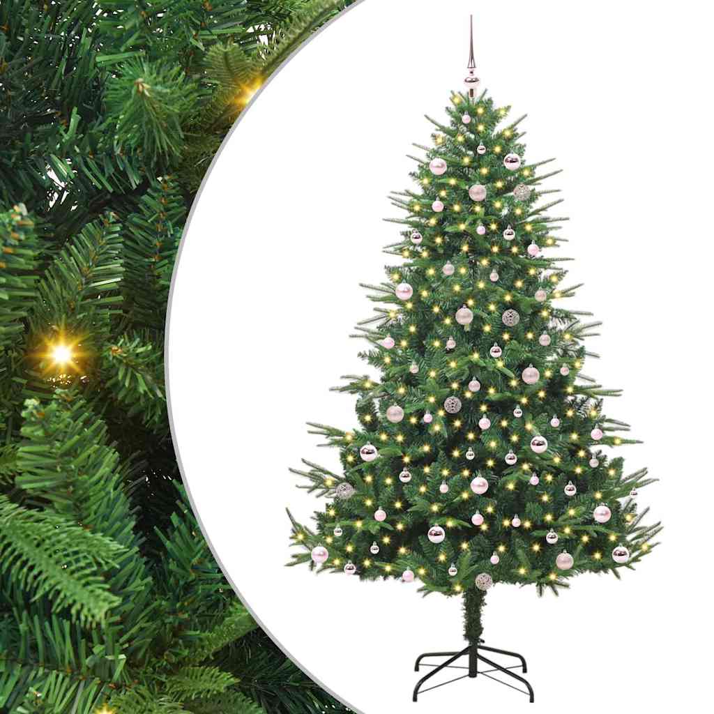 Albero di Natale artificiale preilluminato con set di palline