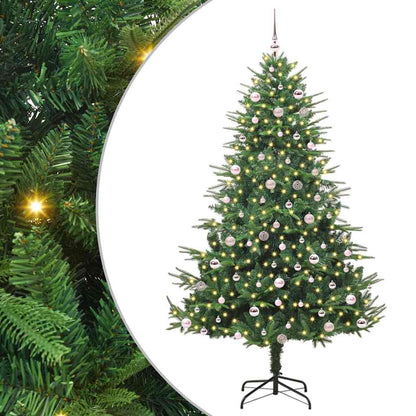 Albero di Natale artificiale preilluminato con set di palline