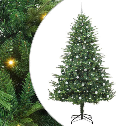 Albero di Natale artificiale preilluminato con set di palline