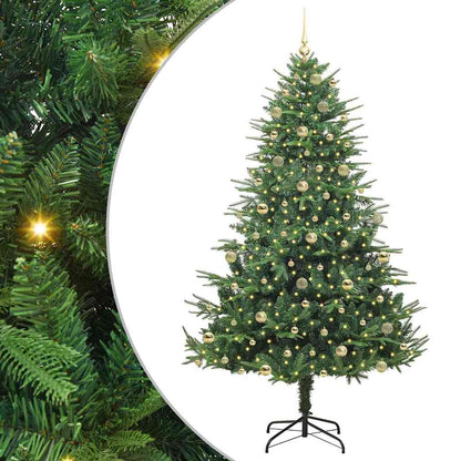 Albero di Natale artificiale preilluminato con set di palline
