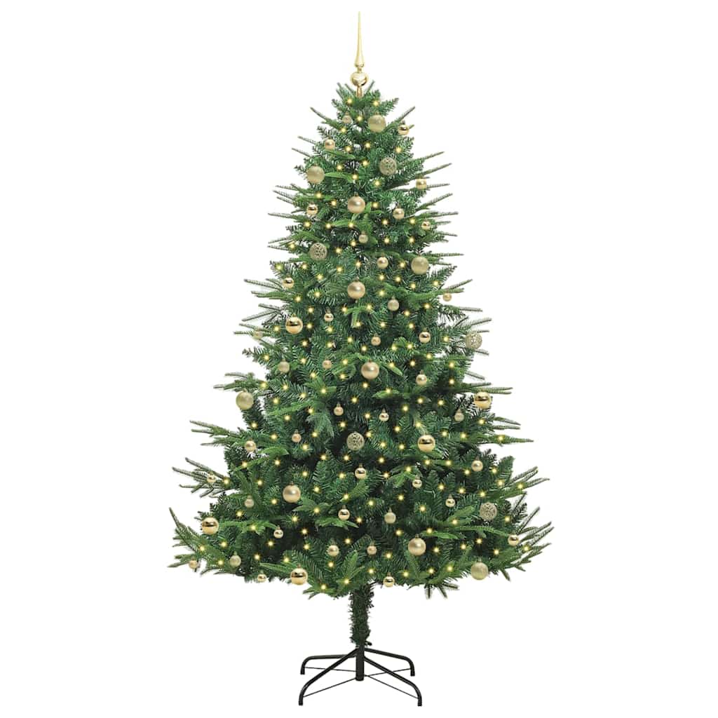 Albero di Natale artificiale preilluminato con set di palline