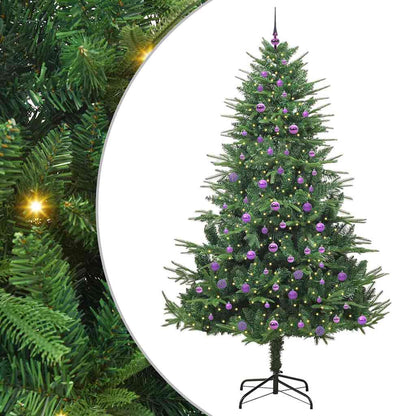 Albero di Natale artificiale preilluminato con set di palline