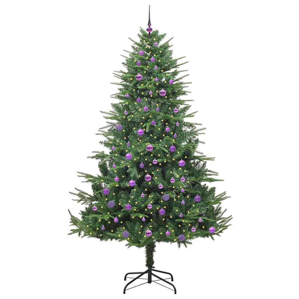 Albero di Natale artificiale preilluminato con set di palline