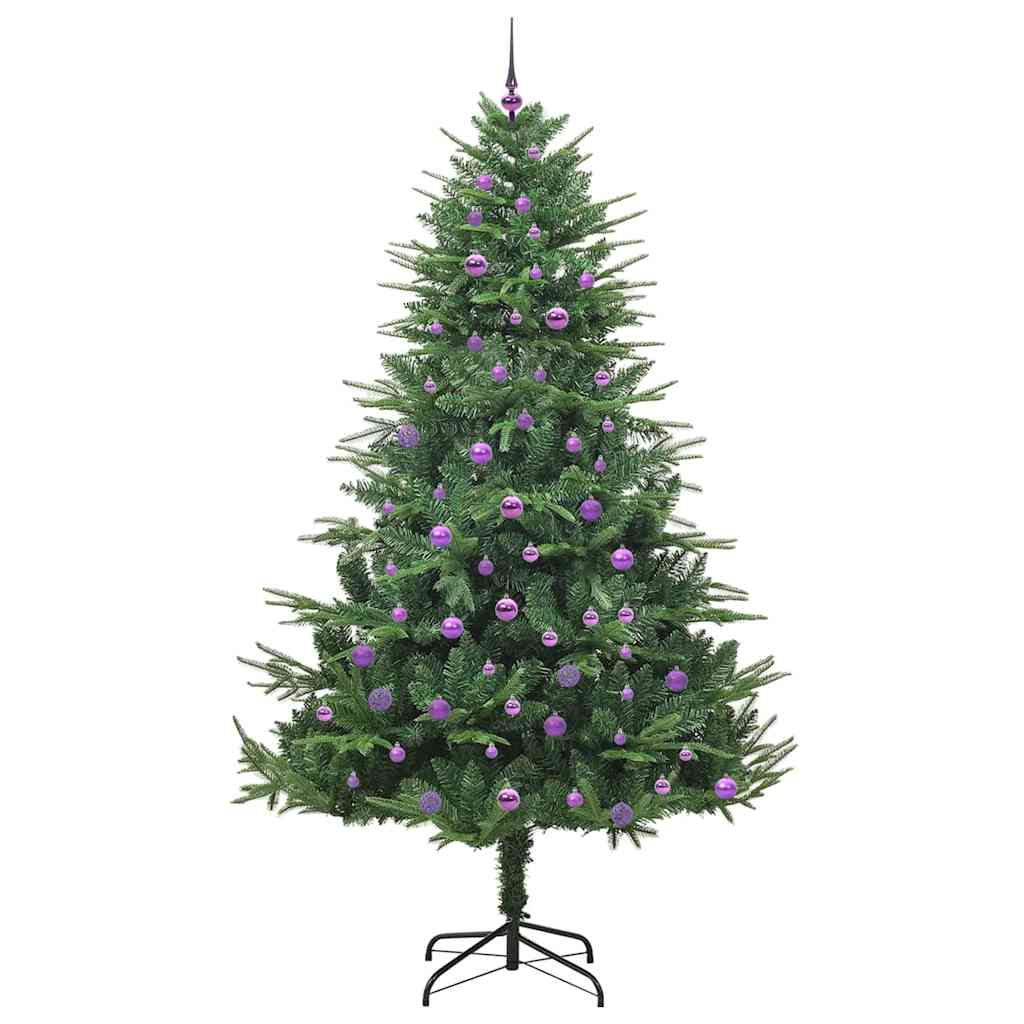 Albero di Natale artificiale preilluminato con set di palline