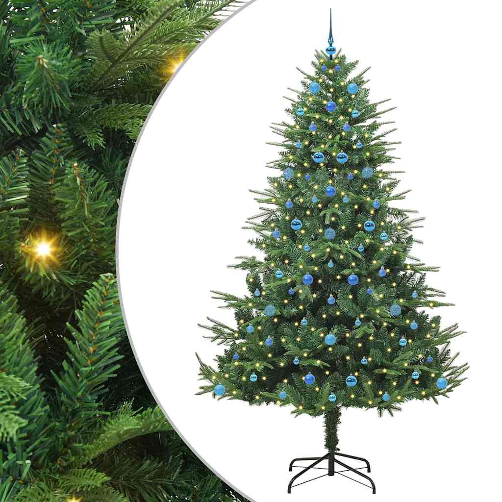 Albero di Natale artificiale preilluminato con set di palline