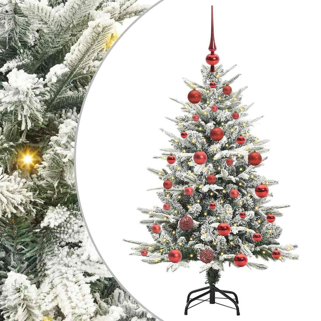 Albero di Natale artificiale preilluminato con set di palline
