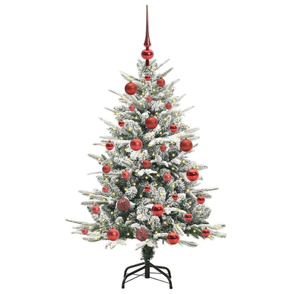 Albero di Natale artificiale preilluminato con set di palline