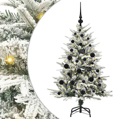 Albero di Natale artificiale preilluminato con set di palline