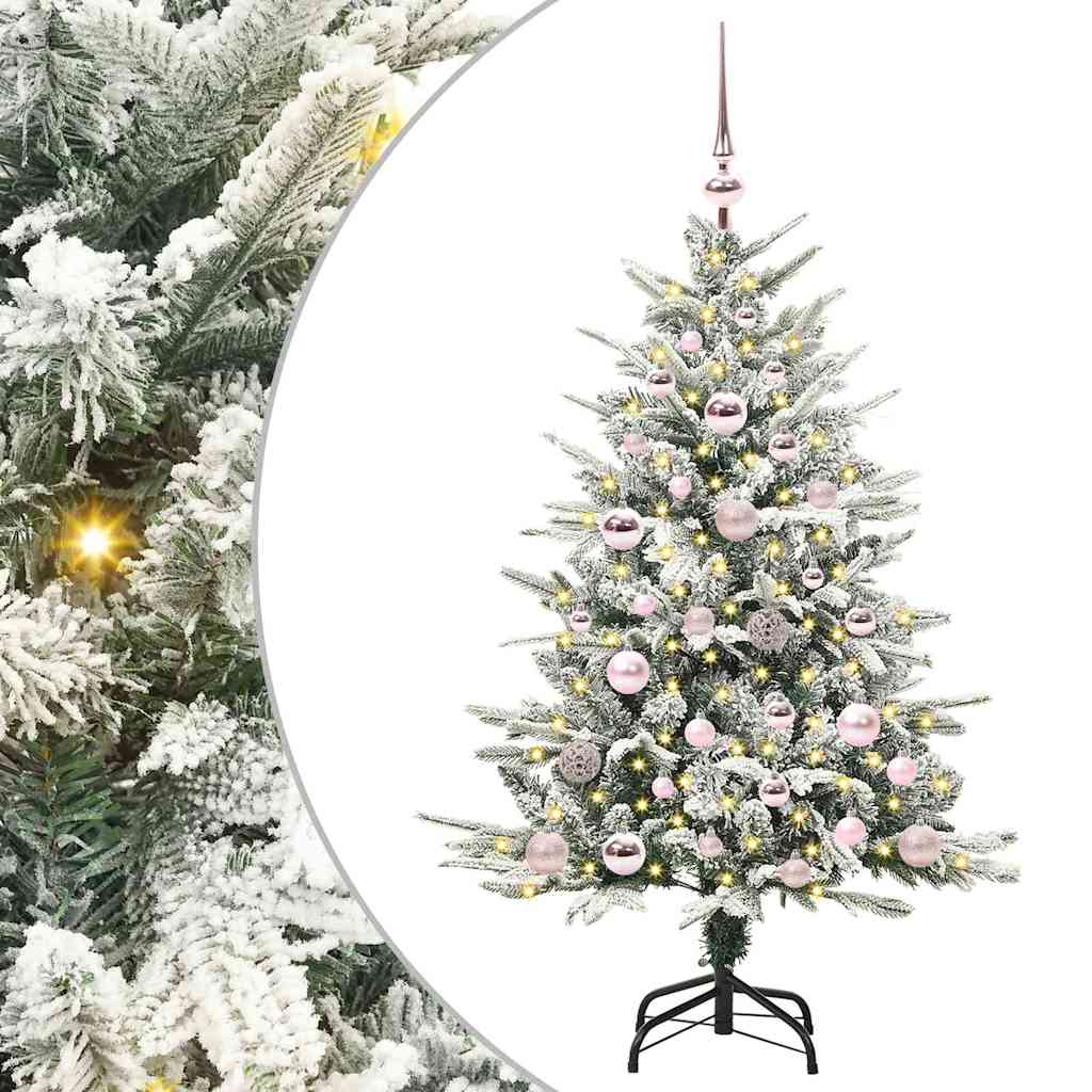 Albero di Natale artificiale preilluminato con set di palline
