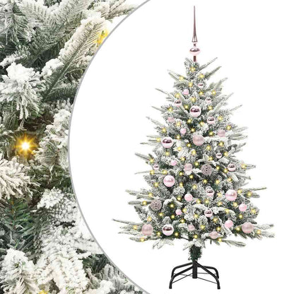 Albero di Natale artificiale preilluminato con set di palline