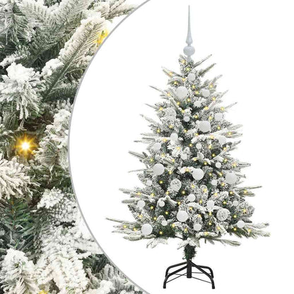 Albero di Natale artificiale preilluminato con set di palline